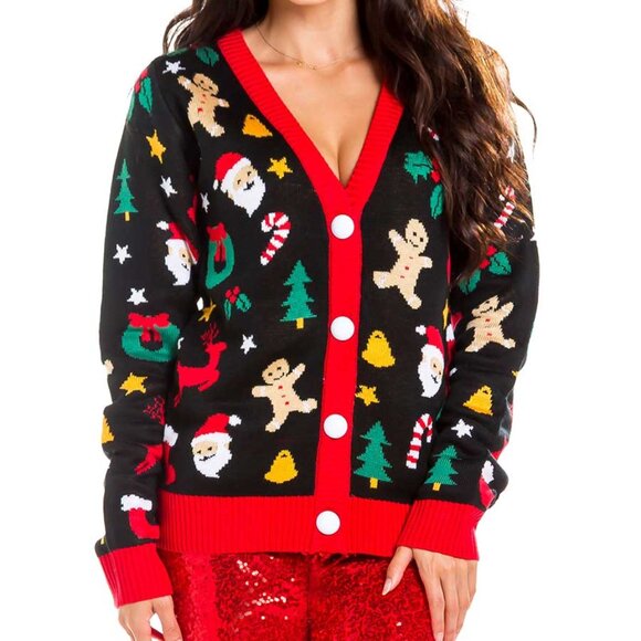 Tipsy Elves Women's Cookie Cutter Cardigan Sweater 3XL NEW WITH TAGS - Picture 3 of 7